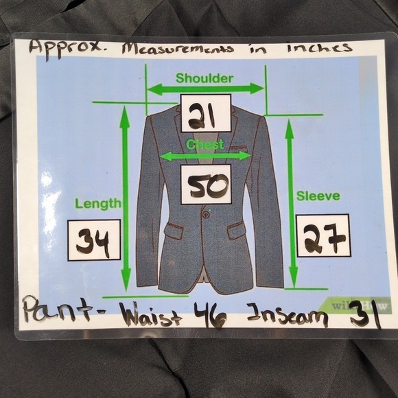 Vintage After Six 2 Piece Tuxedo 50 LONG Suit Pants Sz 46x31 - Picture 8 of 8